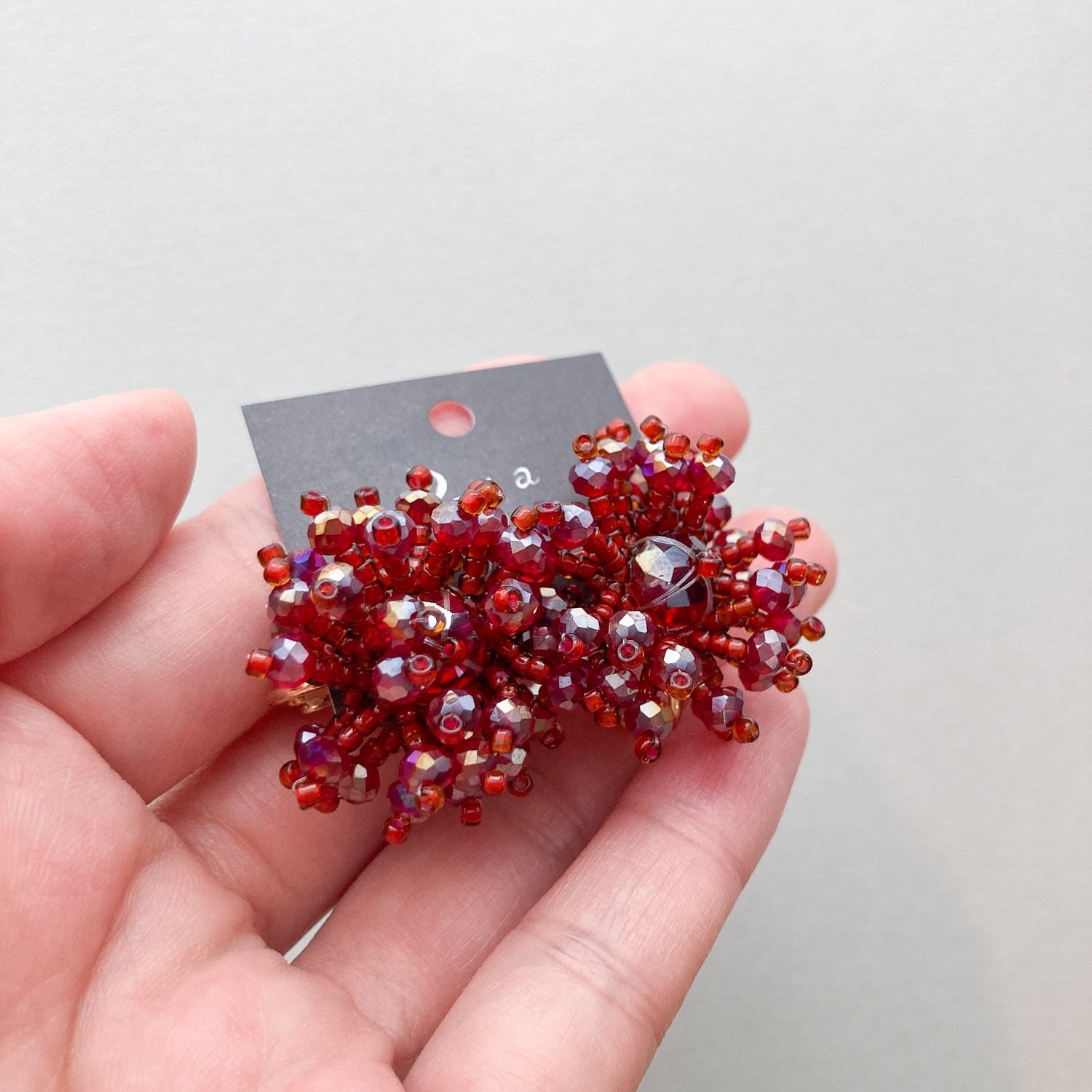 Duaオリジナル 立体お花ビーズワークカボション〈ピアス/イヤリング