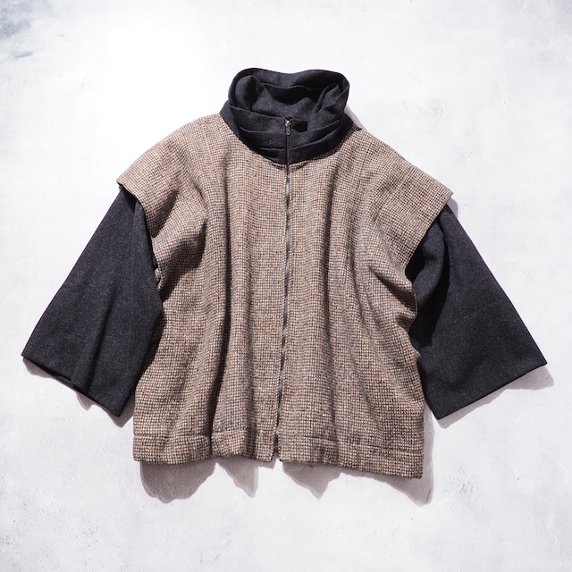 ”Central park ” vintage wool docking high neck jacket (made in Yugoslavia )
