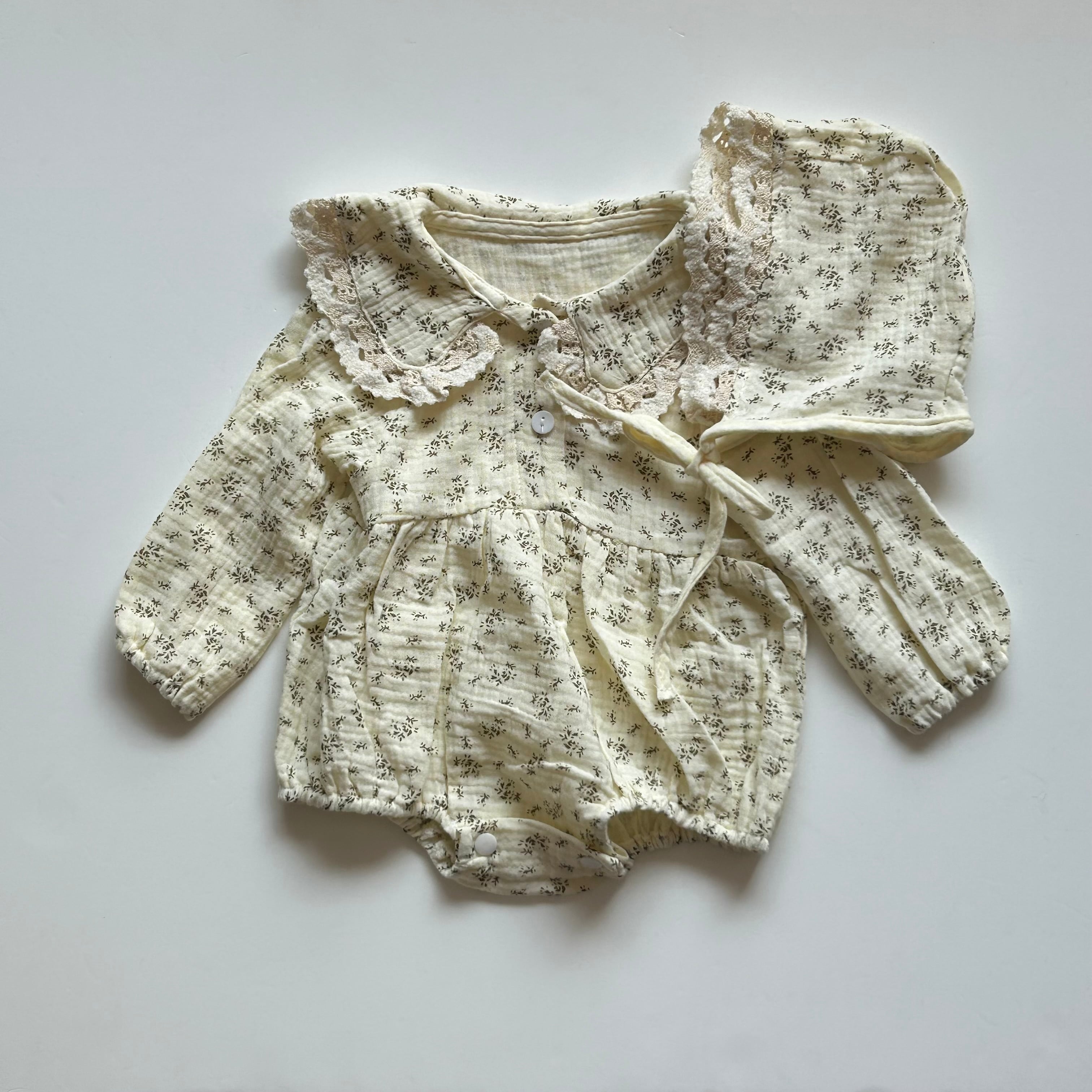 cotton flower bebe rompers