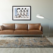 Iron Woman Audrey Ⅳ - blue｜進化する美と静寂の強さを描くモダンアート｜知的に輝くメタリックポスターA4ポスター