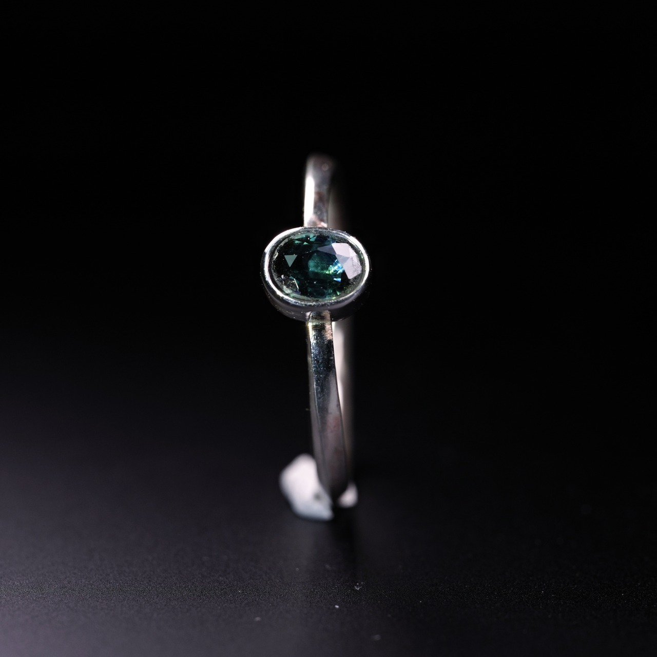 【１点もの】四分一銀リング #13 サファイア