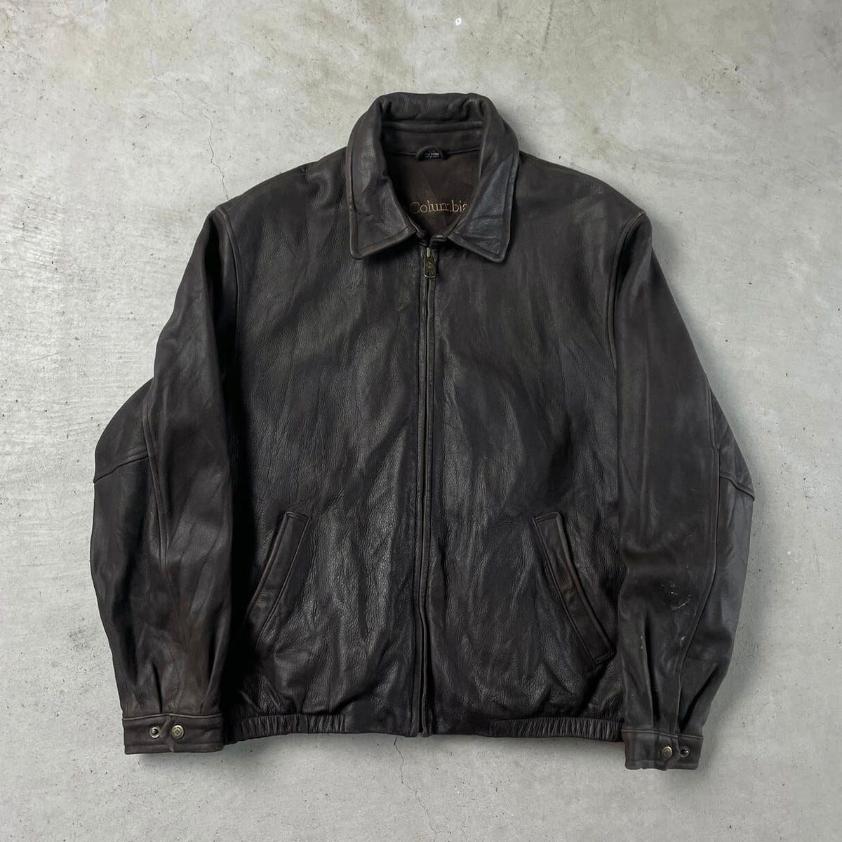00年代 Columbia コロンビア シングルレザージャケット メンズL 古着 
