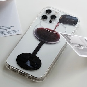 【t.e.a】 (Jelly+Clear) Red wine / レッドワイン iphone スマホ ケース カバー ジェリー ハード グラス 韓国雑貨