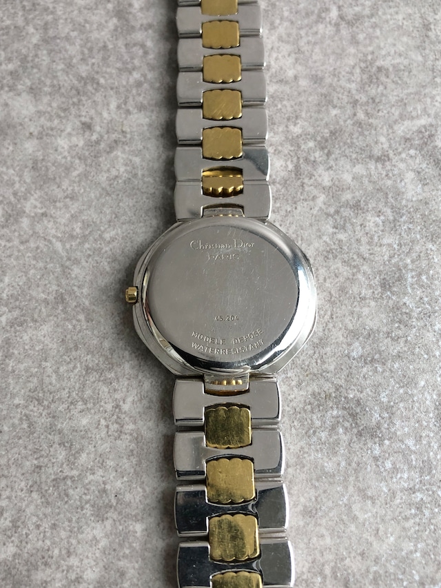 Christian Dior クリスチャン ディオール 腕時計 ゴールド シルバー オクタゴン ステンレススチール クウォーツ 40.203 vintage ヴィンテージ オールド 773m7b