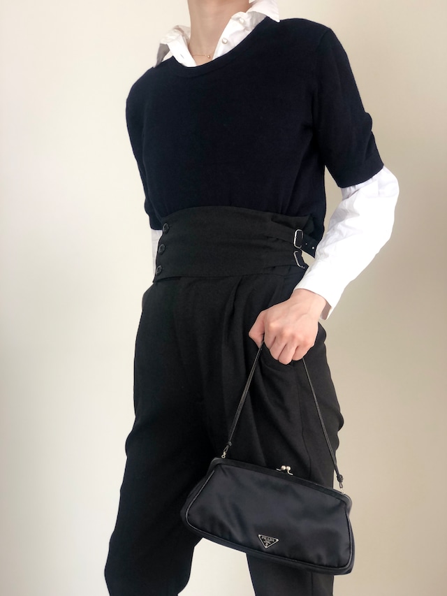 PRADA プラダ ハンドバッグ ブラック トライアングルロゴ ナイロン ミニバッグ vintage ヴィンテージ オールド mygrbb