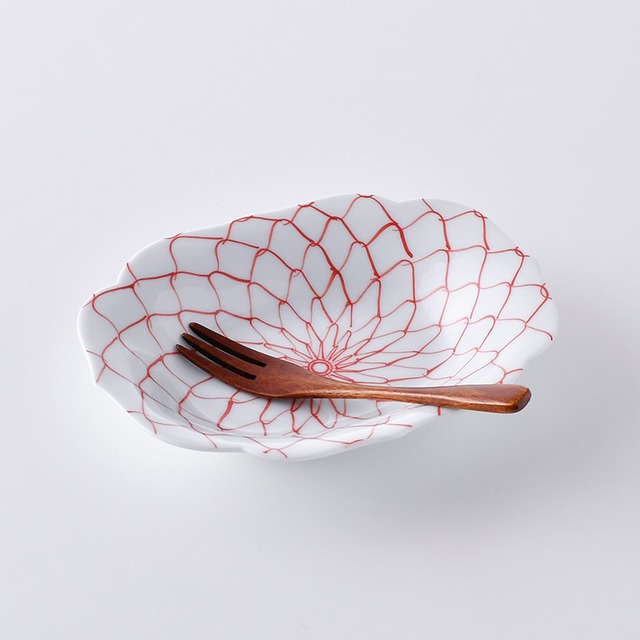 網目（赤） 桔梗木甲皿