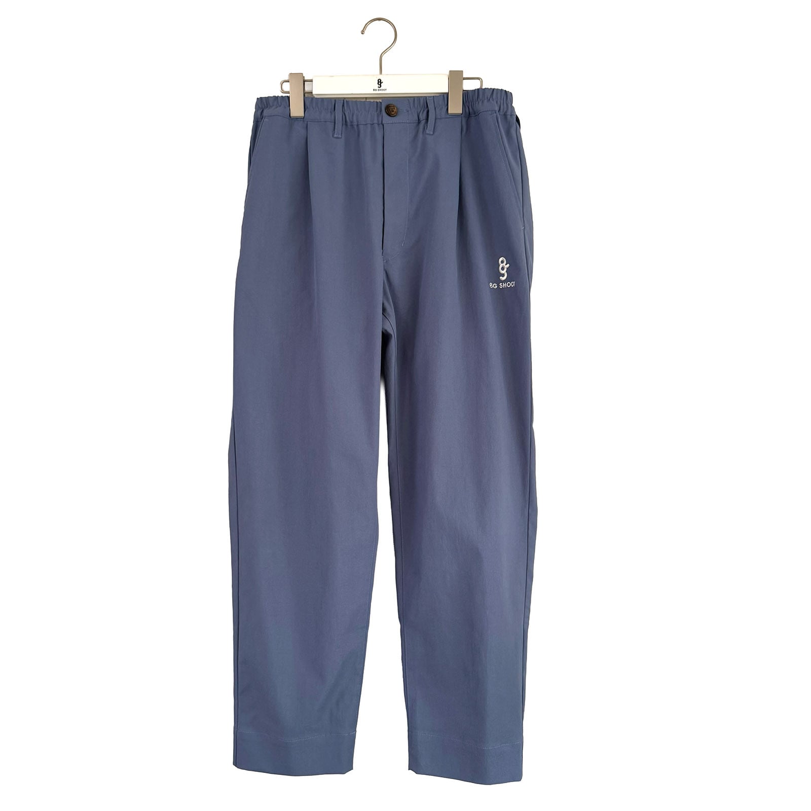 ONE TUCK STRETCH PANTS -ASH BLUE-