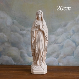 ルルドの聖母像【20cm】室内用クリーム色仕上げ