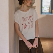 Fragments Art Motif Tee – Café Terrace F0742