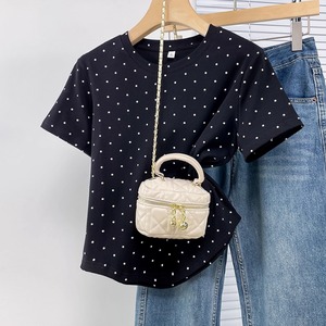 レディース トップス カットソー Tシャツ 半袖 クルーネック かわいい シンプル カジュアル おしゃれ ラフ ガーリー 存在感 ラブリー キュート ベーシック カントリー ナチュラル ドット柄 水玉 春 夏 秋 ロングシーズン デート お出かけ 旅行 公園 女子会 休日 ショッピング コンサート ライブ お花見 カフェ フェス ランチ 楽ちん プチプラ 普段使い 着回し インスタ映え 定番 S M L XL 2XL 3XL 4XL 小さいサイズ 大きいサイズ カラバリ ブラック グレー ベーシックカラー