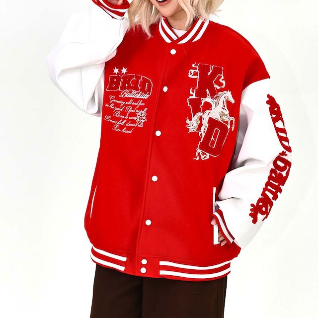 ワッペンミックスストリートスタジアムジャケット
2col R01628