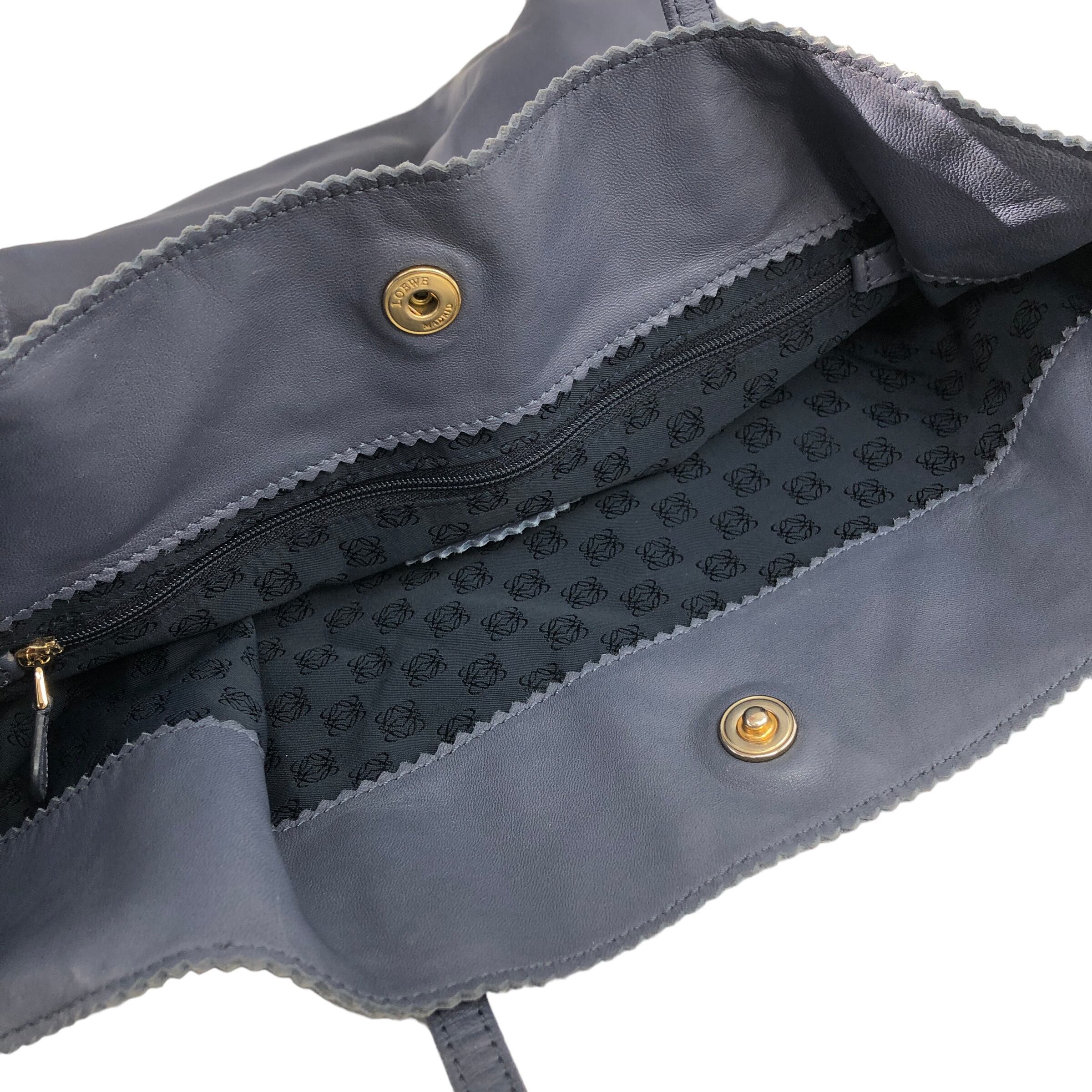 ロエベ　トート　ショルダー　バッグ　スカイブルー　オールドロエベ LOEWE ロエベ レザー トートバッグ ハンドバッグ スカイブルー vintage