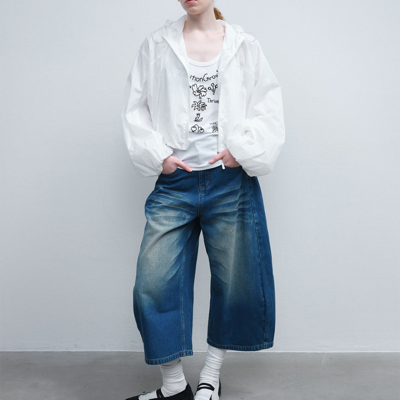 Zip-Up Cropped Hooded Jacket 【5color】 T4475