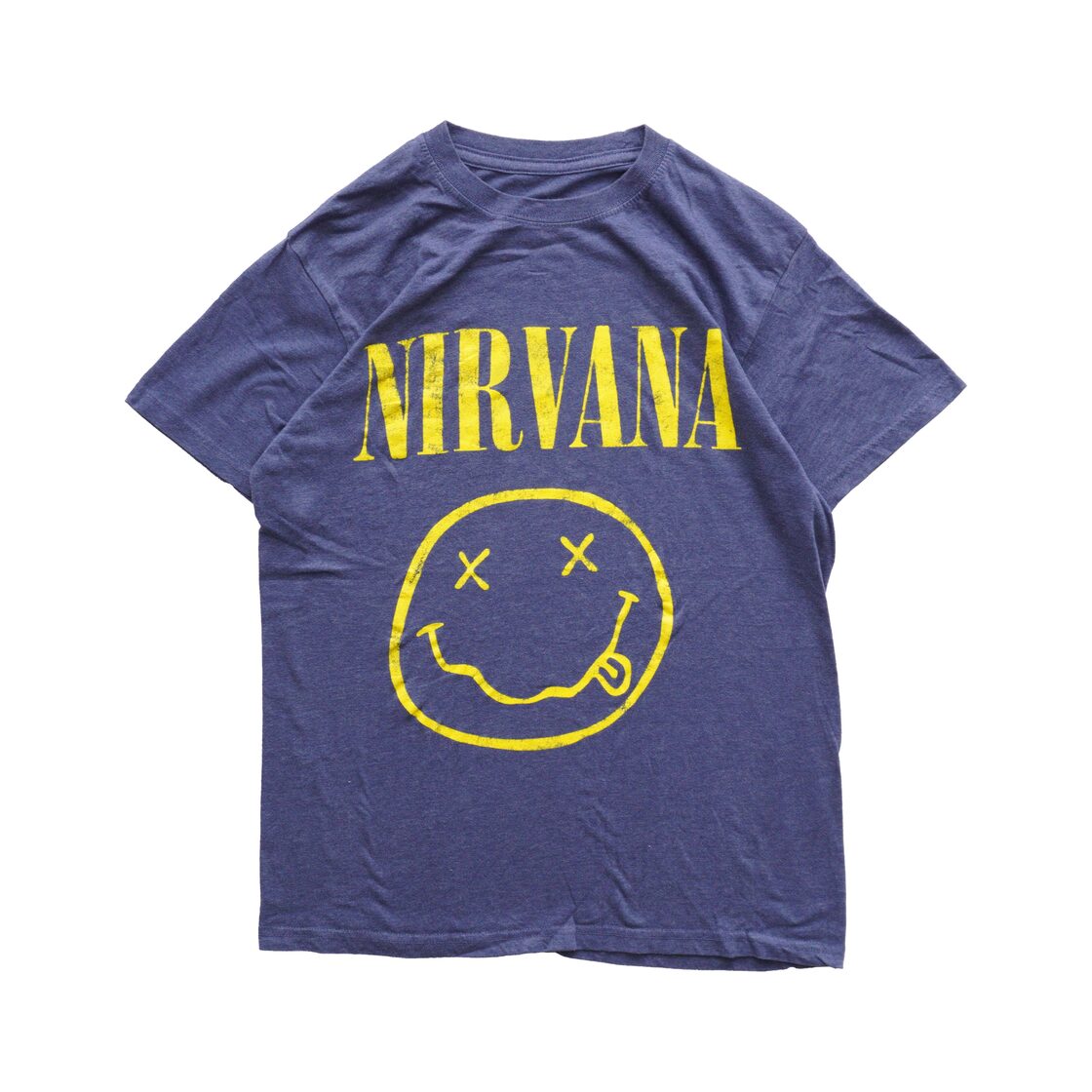 NIRVANA ニルヴァーナ S スマイルプリント ネイビー バンドTシャツ 