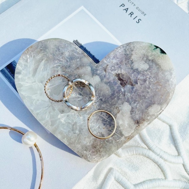 Pink Amethyst Heart 3 (ルチル入り)