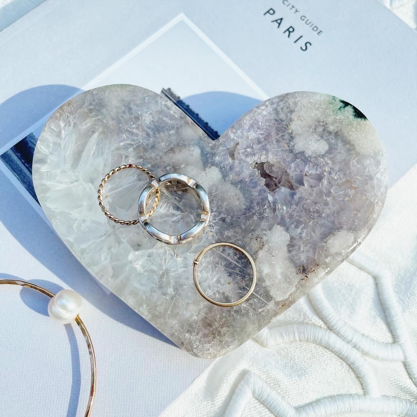 Pink Amethyst Heart 3 (ルチル入り)