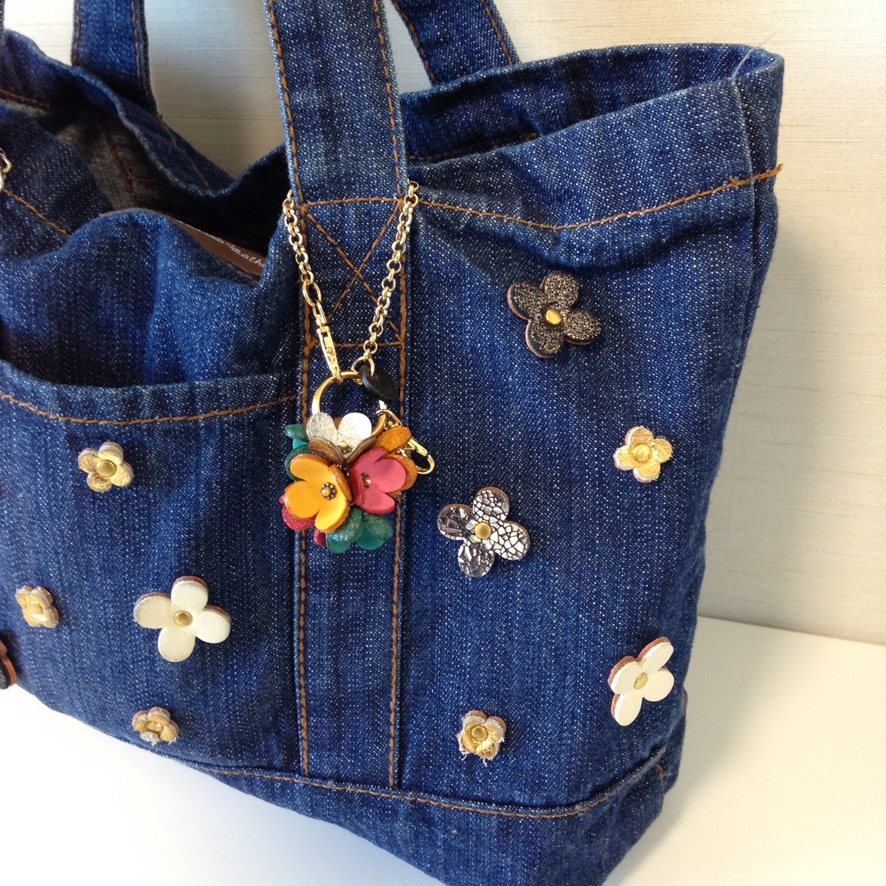 【３D本革フラワーパーツ】ビオラM (ピン無しタイプ） - 7