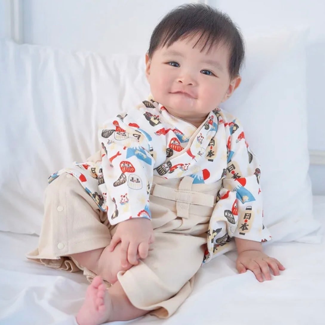 【06】キッズ袴ロンパース / 袴 / 女の子 / 男の子 / ~90( A~C )