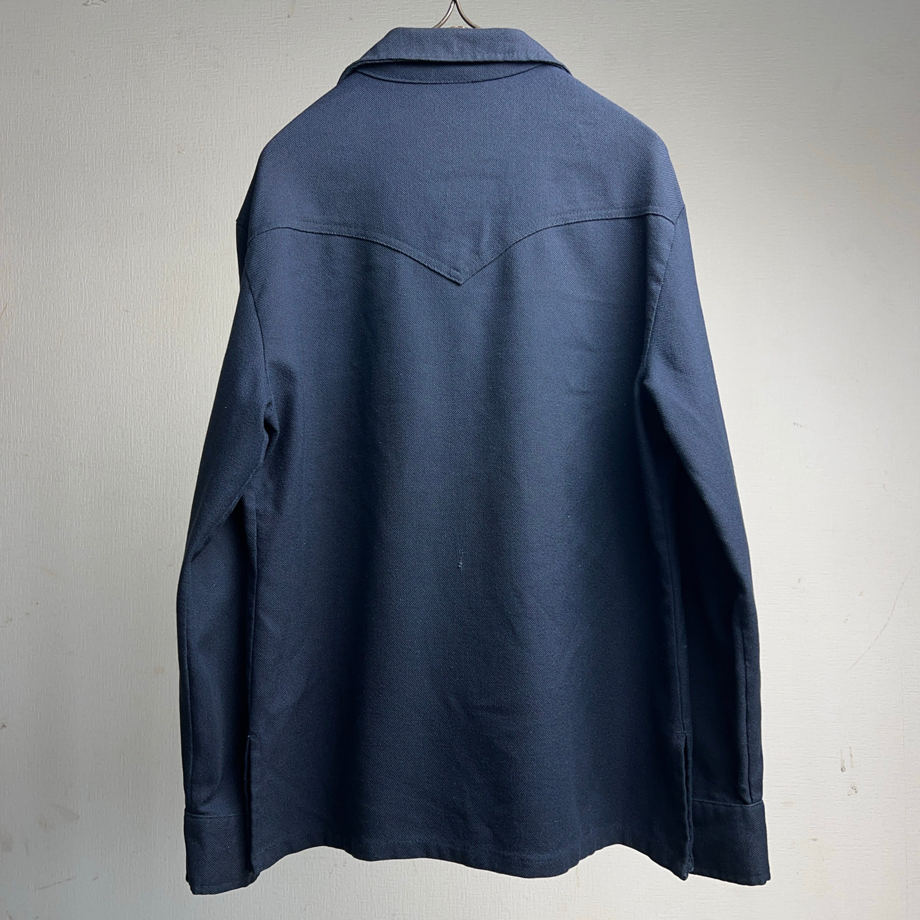 70's LEVI'S POLY-COTTON SHIRTJACKET NAVY BIG E 70年代 リーバイス