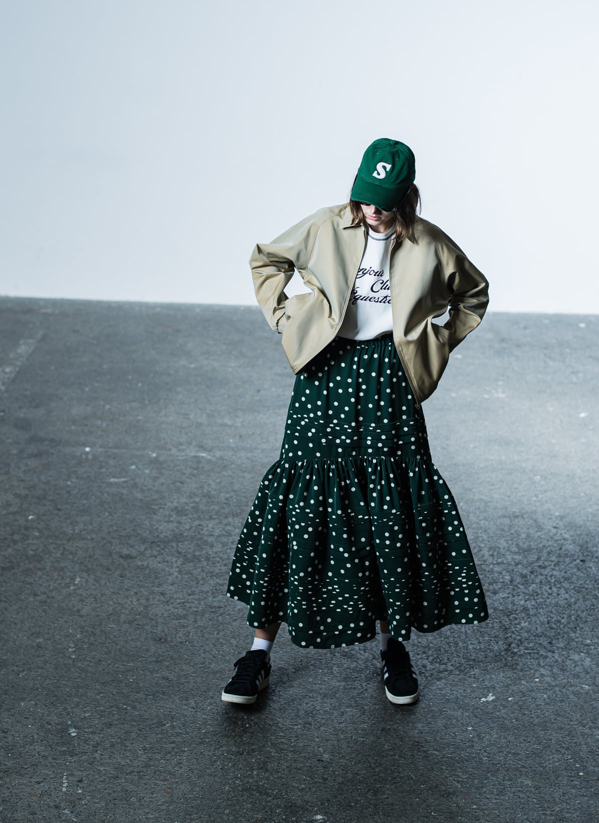 Polka dots Tuck Skirt | RELEVE