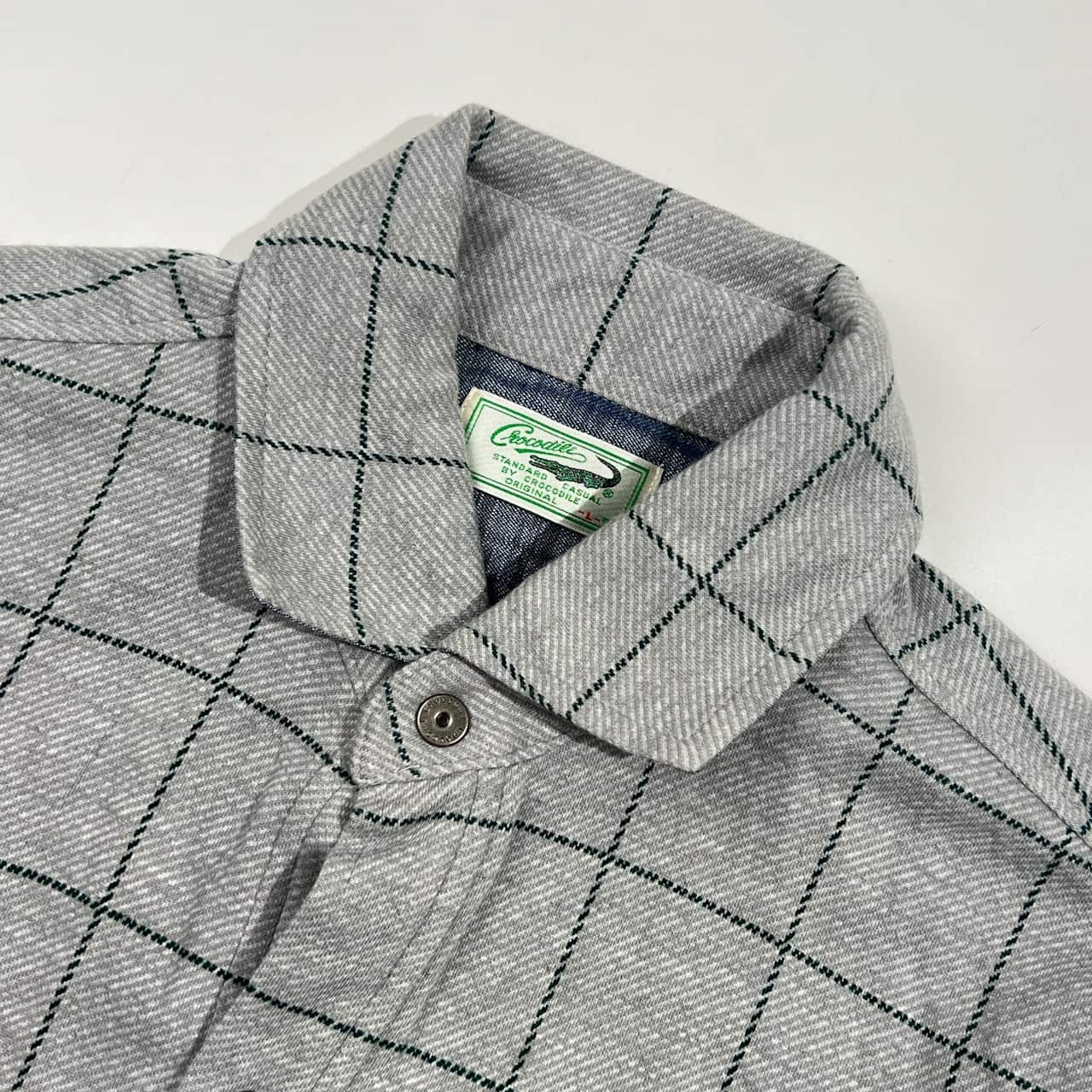 CROCODILE クロコダイル チェック ネル風 長袖シャツ L/グレー メンズ