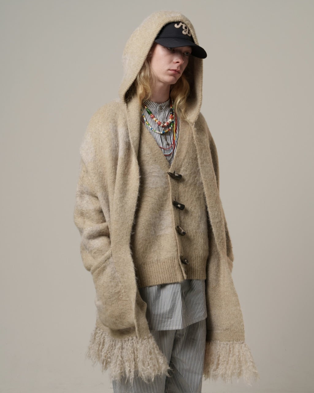 BIG size】Moist Touch Knit Cardigan / Natural | AMBERGLEAM