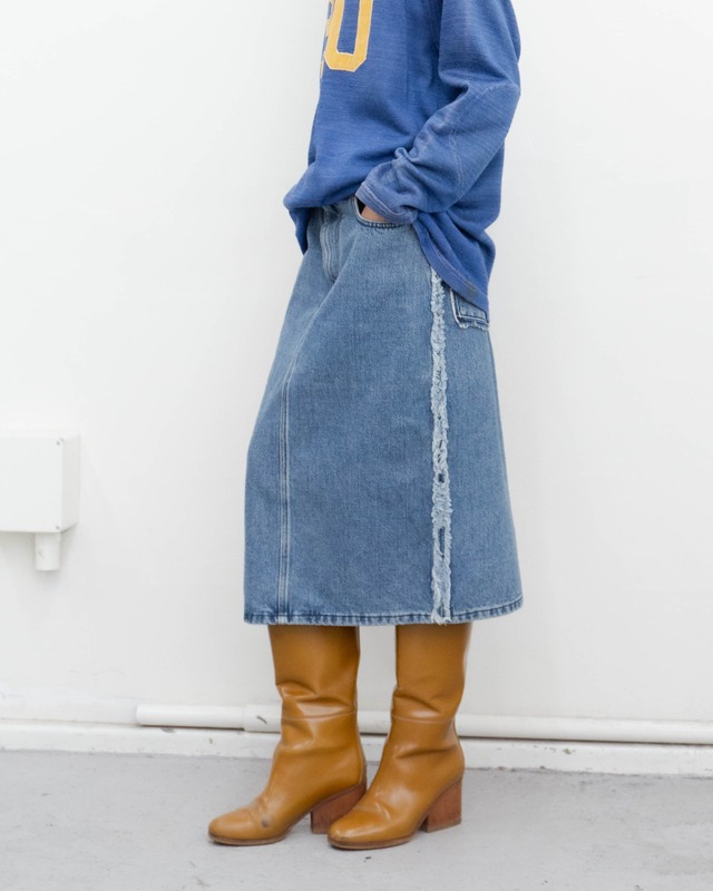 2010s Acne Studios -  frayed edges denim skirt