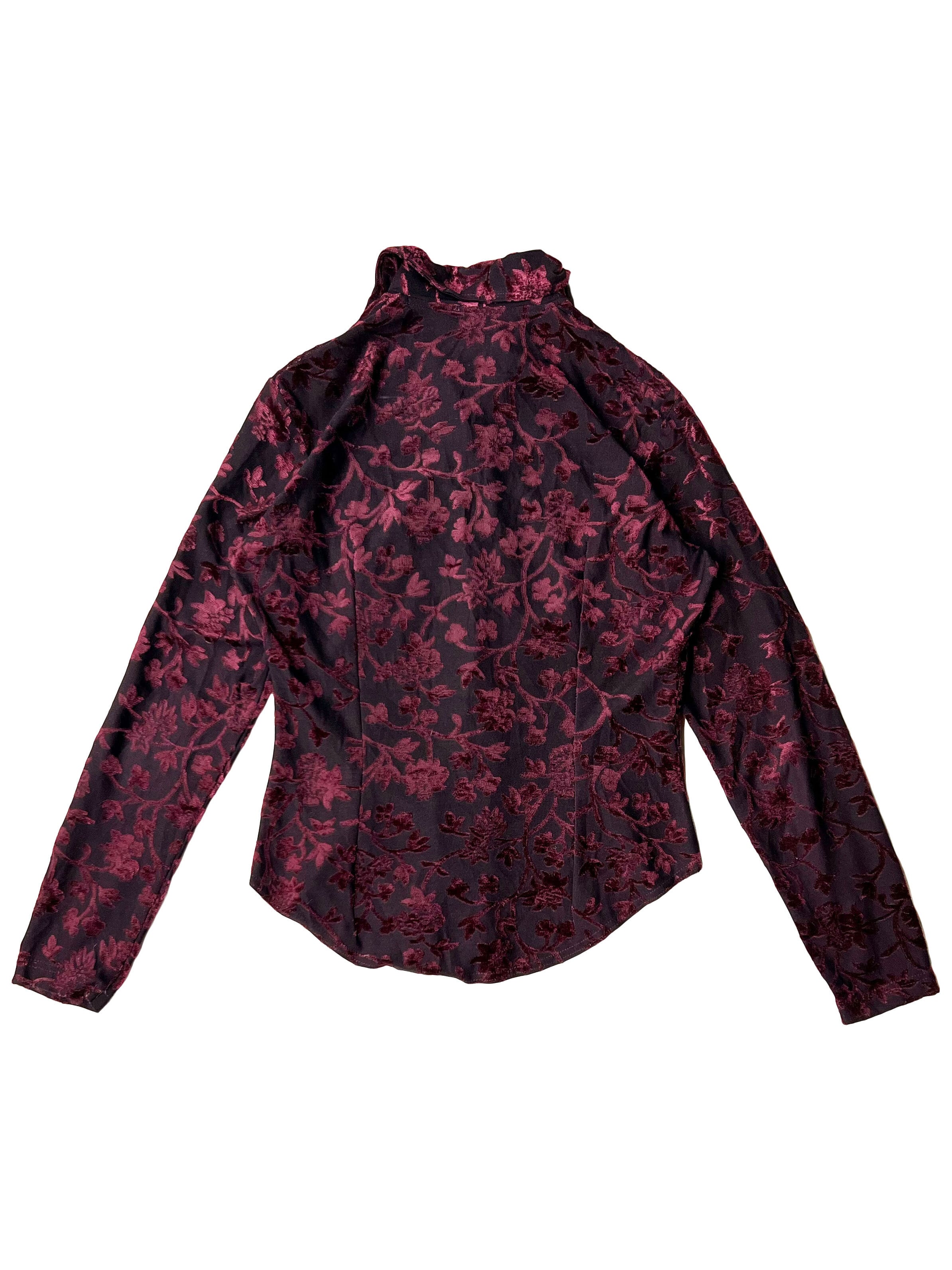 vintage flower design velours shirt ( bordeaux ) | Hélle ( ｴﾙ )