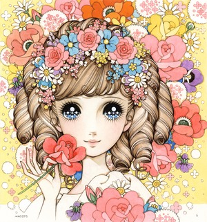 高橋真琴　版画「薔薇の少女」