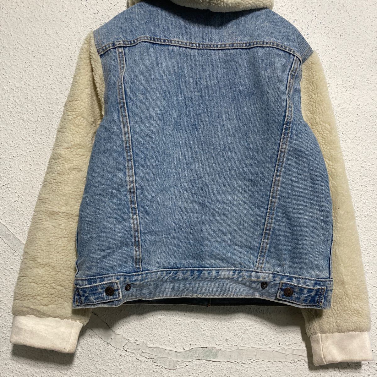 Levi's デニム ジャケット リーバイス キッズ S ブルー ボア 冬 古着卸
