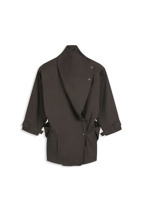 [OPEN YY] DROP COLLAR HALF-TRENCH JACKET, CHARCOAL 正規品 韓国ブランド 韓国通販 韓国代行 韓国ファッション オープン ワイワイ 日本 店舗