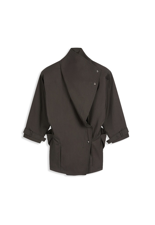[OPEN YY] DROP COLLAR HALF-TRENCH JACKET, CHARCOAL 正規品 韓国ブランド 韓国通販 韓国代行 韓国ファッション オープン ワイワイ 日本 店舗