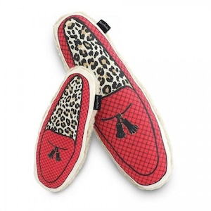 Harry Barker | CANVAS DOG TOY - LEOPARD SLIPPER（L）