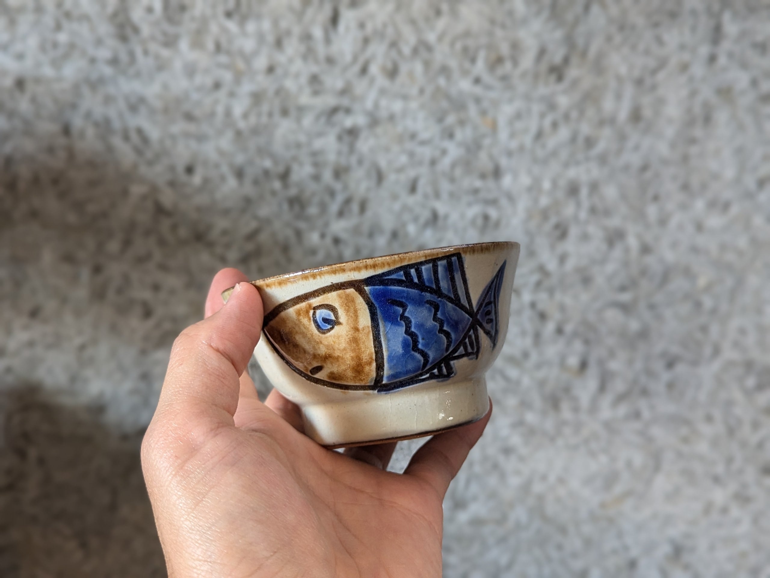 やちむん マカイ3.5寸（魚紋） | ノモ陶器製作所 | inoya