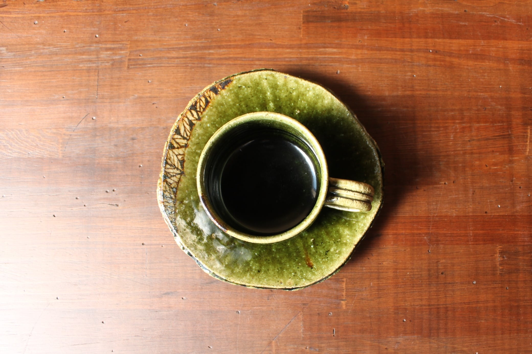 織部鉄絵碗皿(変型皿） | 棚橋淳陶房ーshop