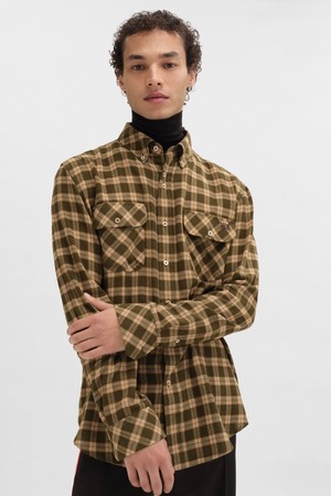 WALES BONNER 【BRUSHED OVERCHECK  -JADE/ OCRE/ OYSTER-】