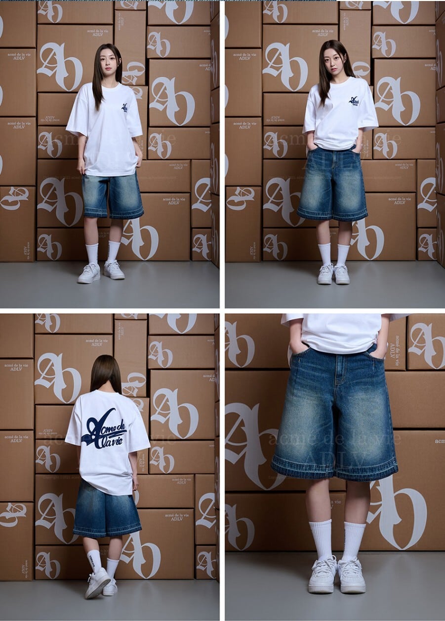 ☆SEVENTEEN ジョンハン 着用！！【ADLV】BRUSH WASHING BERMUDA DENIM