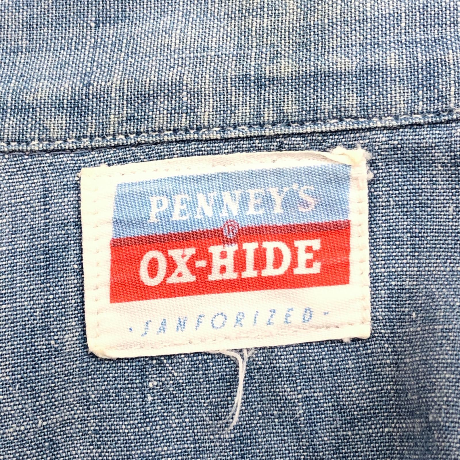 PENNEY'S OX-HIDE 50年代 コットンシャンブレー シャツ タグ マチ付き