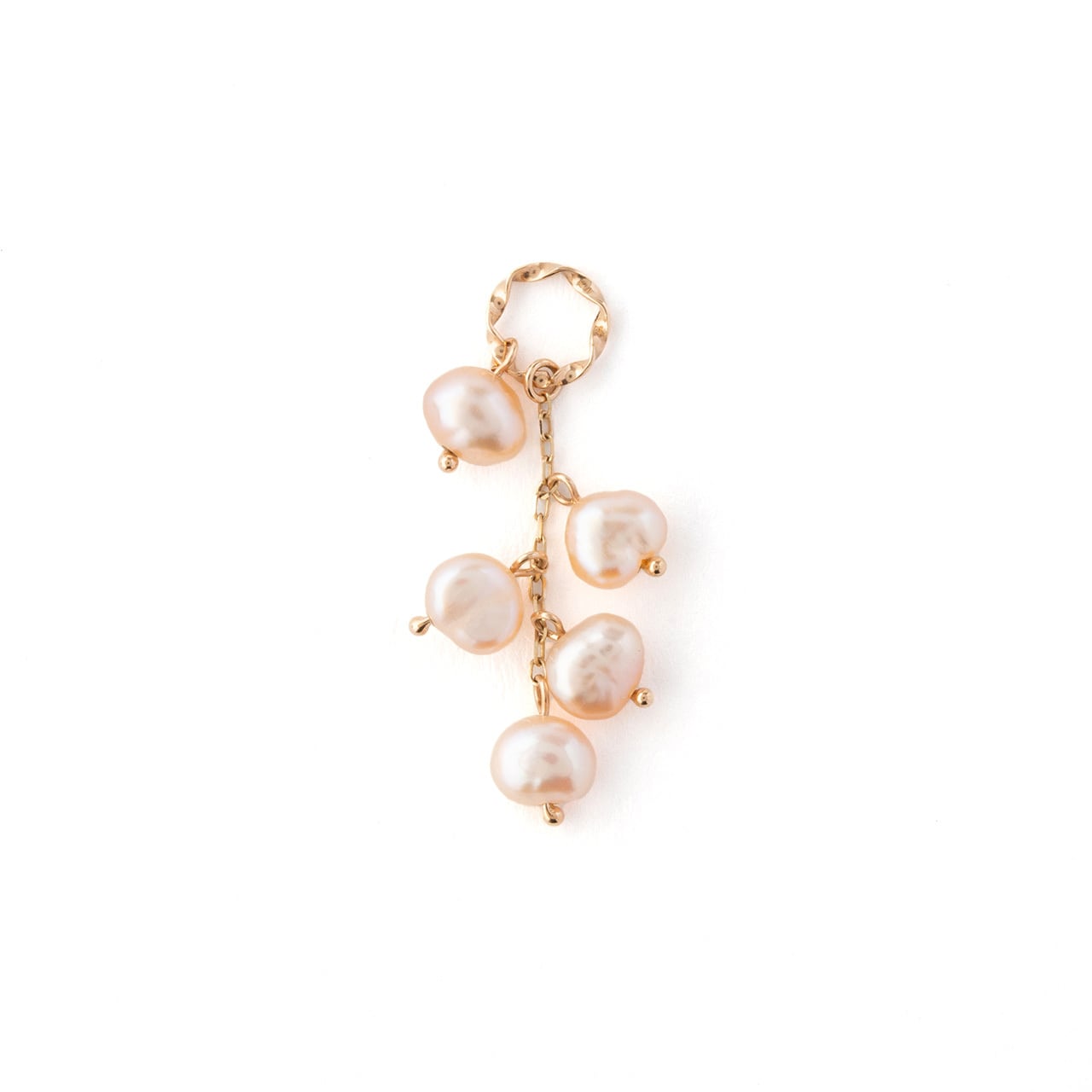淡水パール小枝チャーム(ピンク)/K10YG