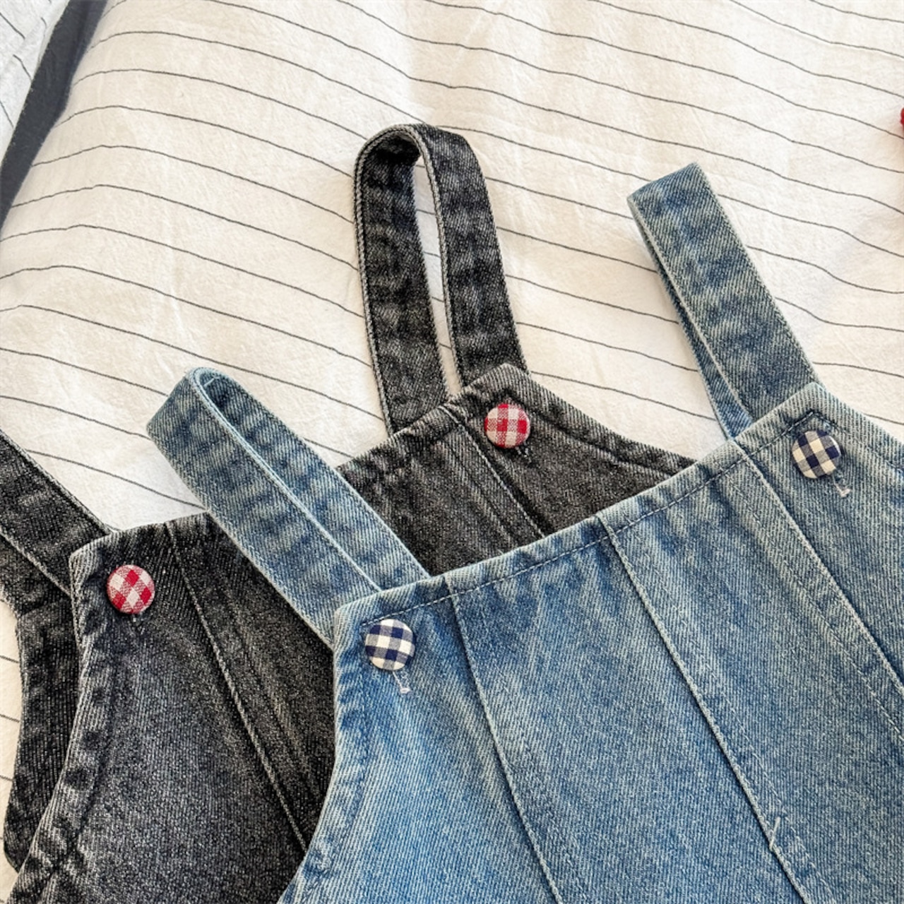 秋バックリボンデニムサロペット
