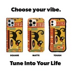 iPhoneケース 黒猫 DJ 音楽｜ターンテーブル 北欧レトロ CAT012