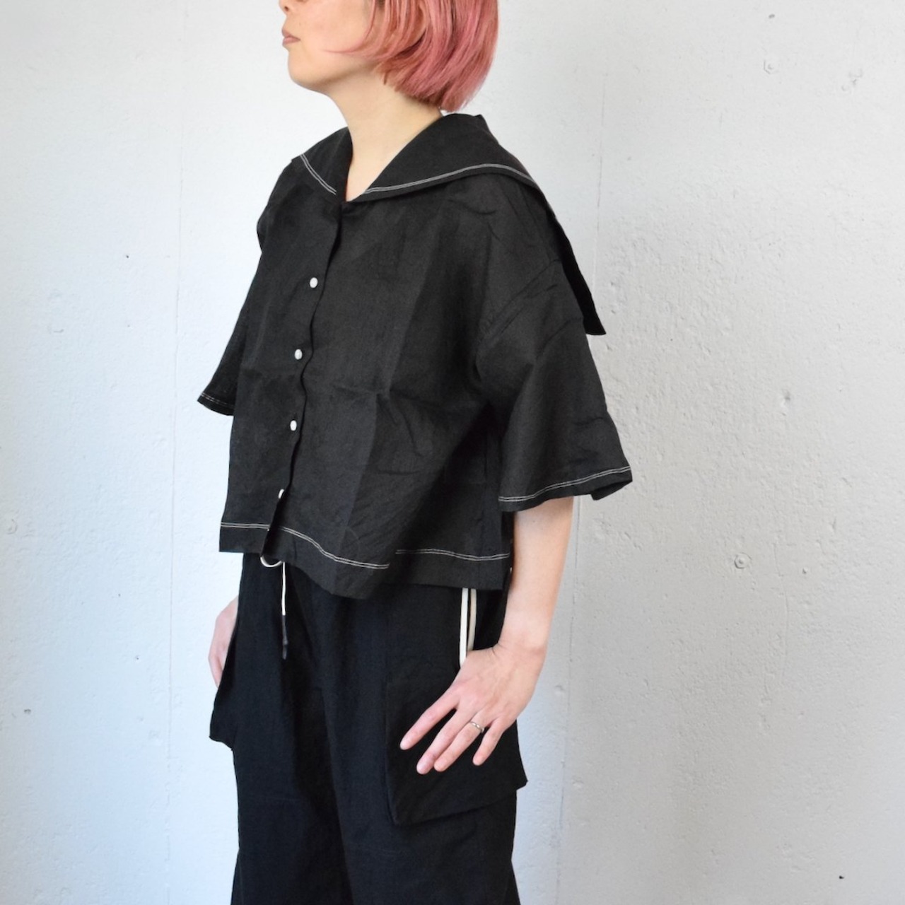 ROBE de PEAU(ローブデポー) GRAND SAILOR COLLAR BLOUSE ラミー セーラーカラー ブラウス