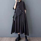 アシンメトリー マルチカラーボタン シャツ  30099