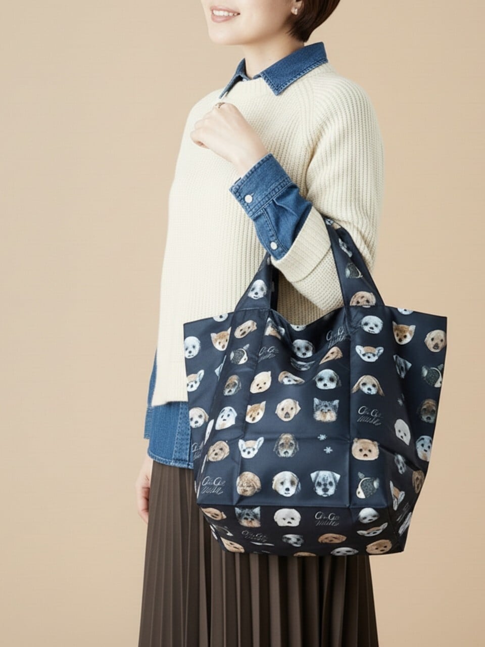 アニマル柄ファスナー付きエコバッグ（2カラー） ＜ GUGU WORLD