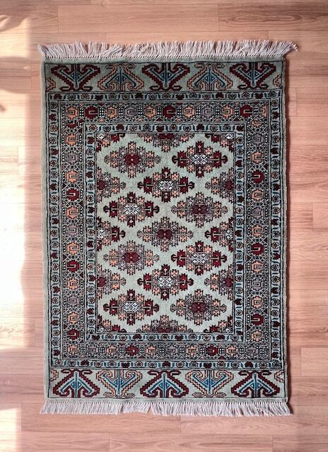 トライバルラグ 手織り絨毯 トルクメンビンテージラグ60cmx100cm