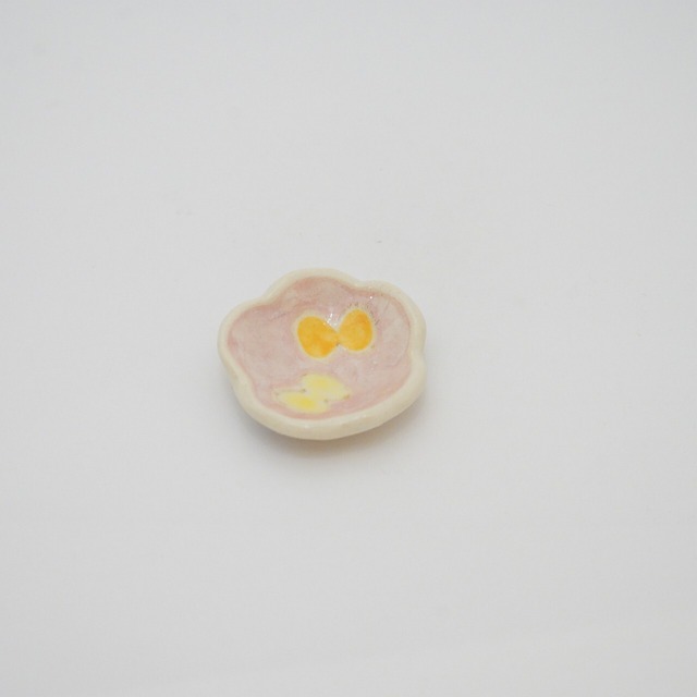 【友田 多紀】ミニ皿　花ひらく　ピンク　10