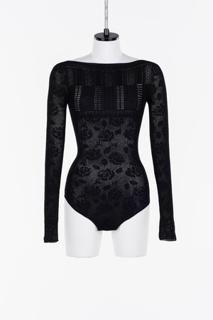 【25AW】FETICO フェティコ / ROSE PATTERN LACE KNIT BODYSUIT / ボディスーツ