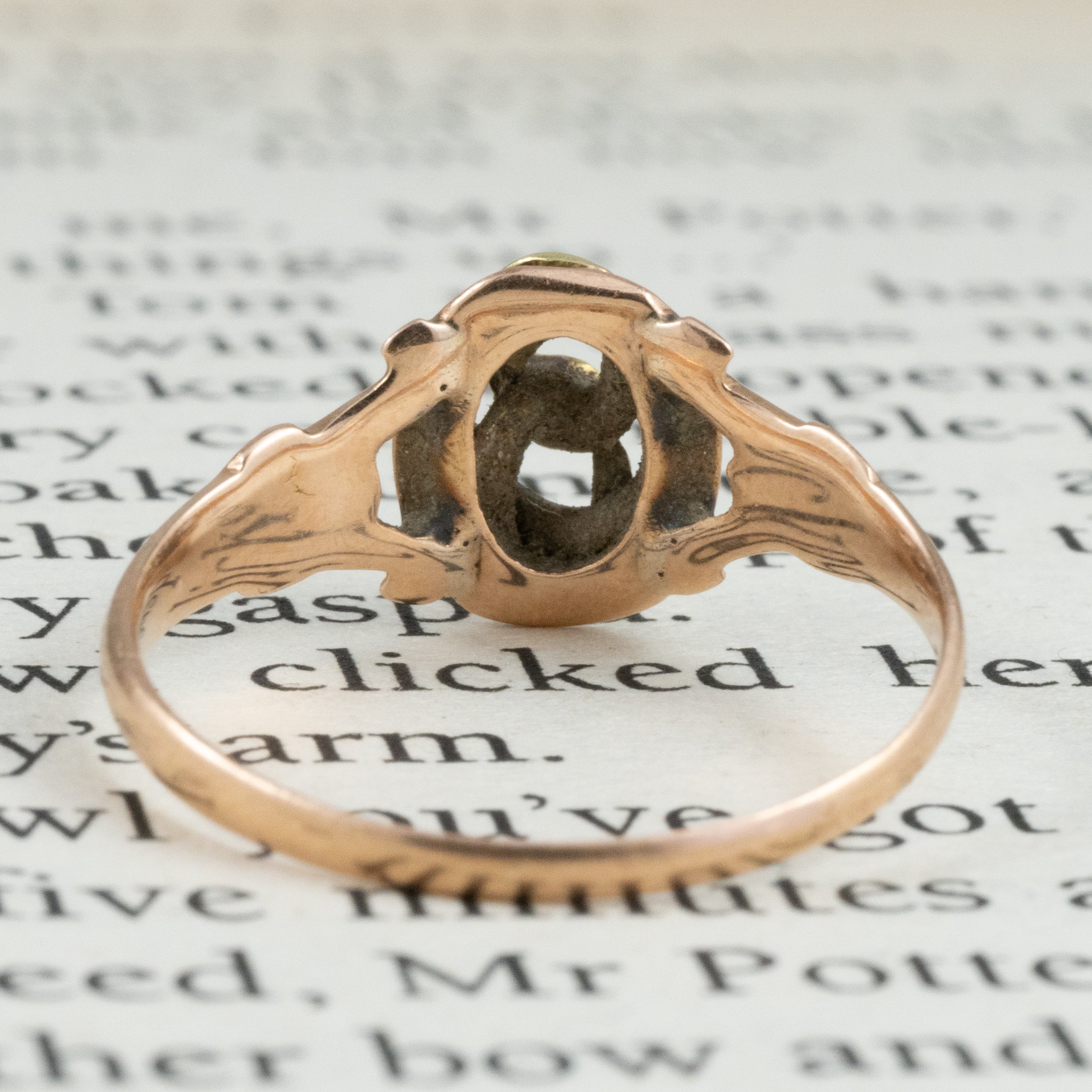 TOEICROWN K18アンティークリング 和彫り ヴィンテージ レトロ デザイン リング K18 梅柄 〜TOEI