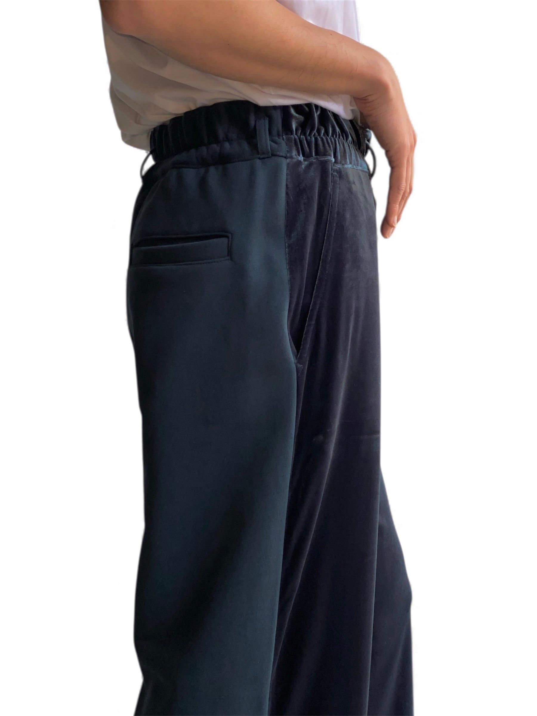 パンツ GEN GEN IZAWA / Velours & sweat switch pants (green) | TUNAGI JAPAN