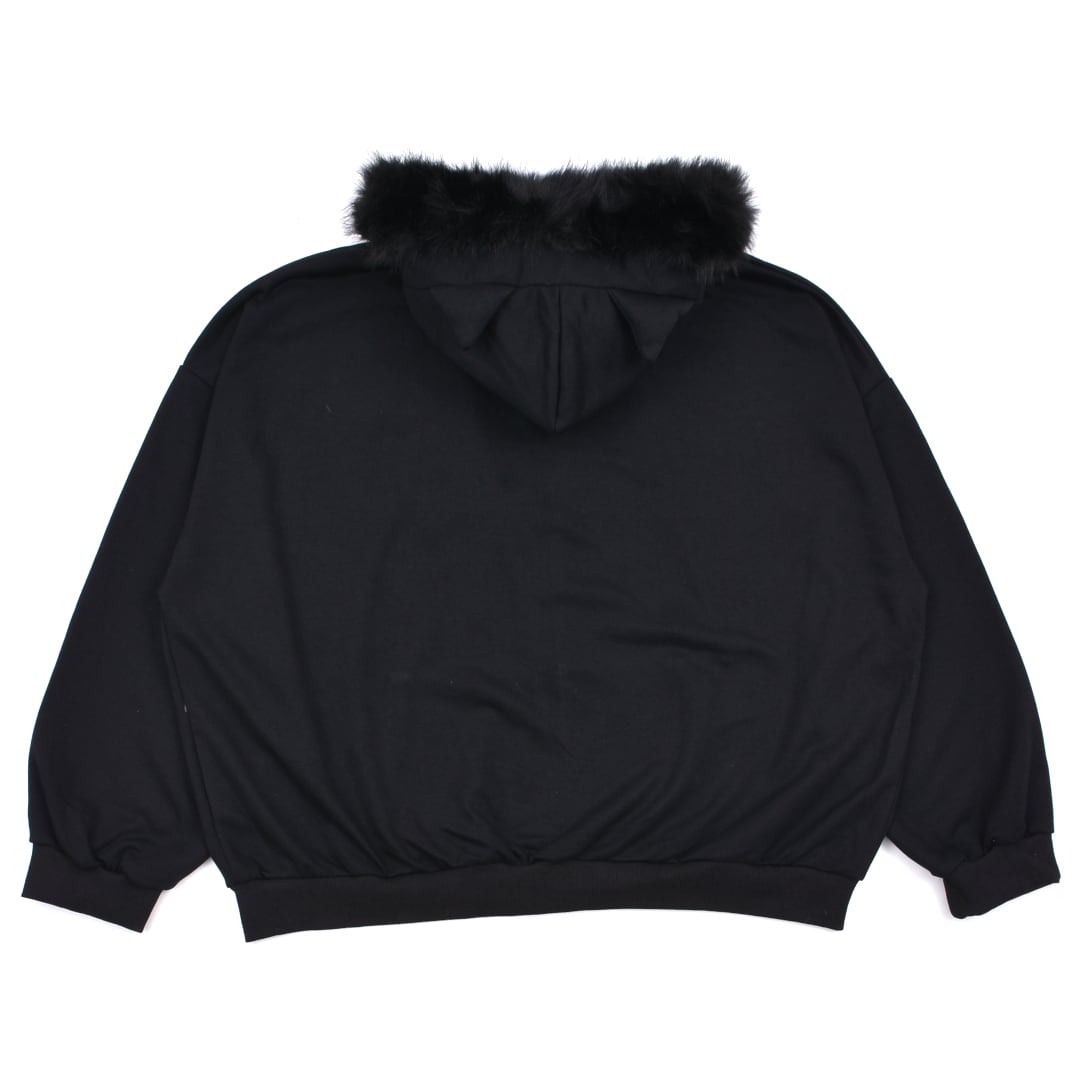 9/4新着】ラインストーン☆ネコ耳フードファーZIPパーカー